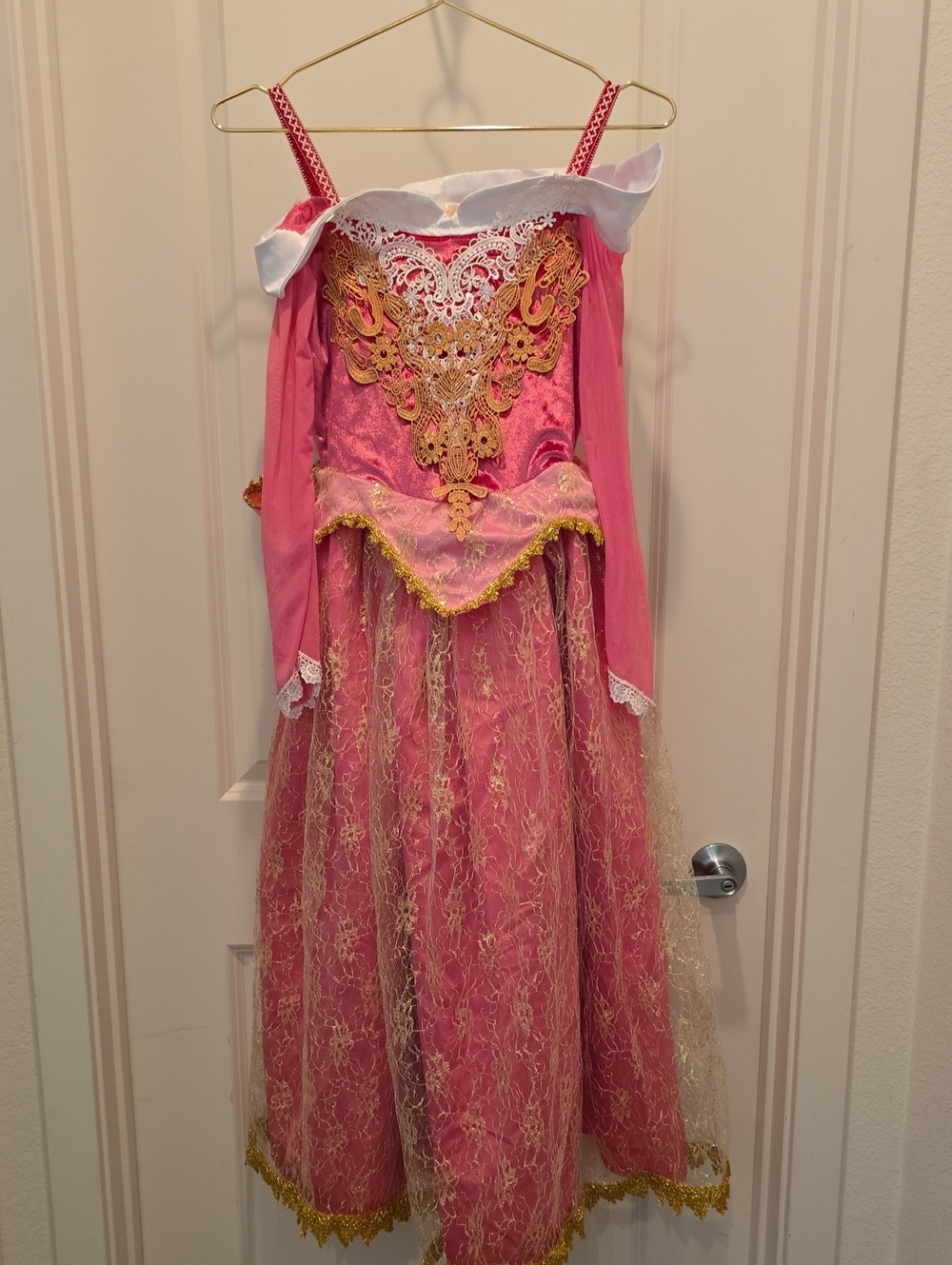 Princess Aurora Girls Pink and Gold Princess Costume Dress Size 8